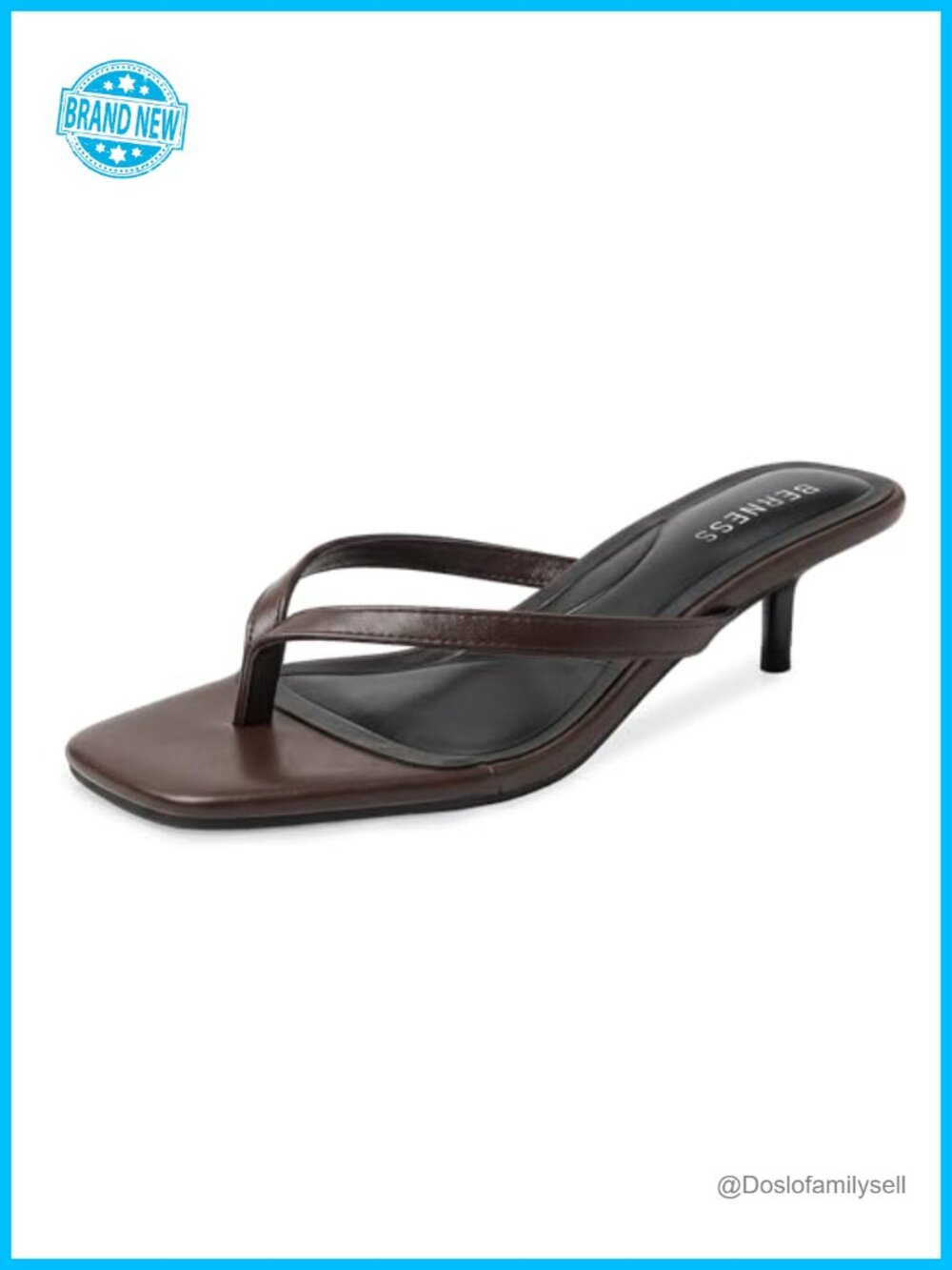 Kitten Heel Flip Flop Sandals Women 1.5-Inch Square Toe Thong Heels